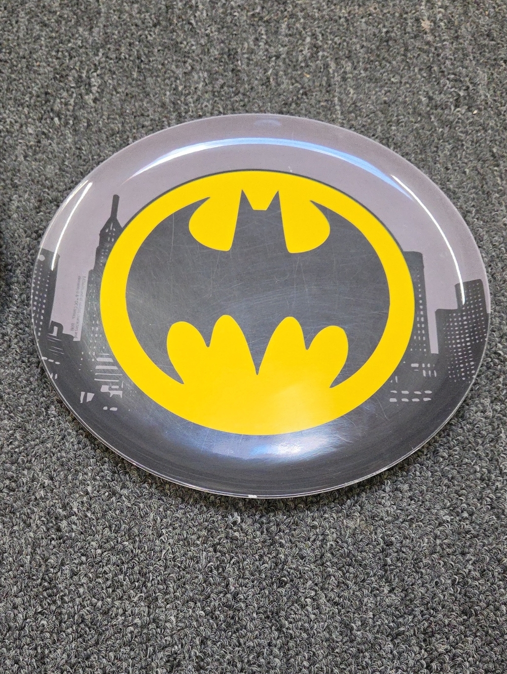 2 Zak Designs Batman Yellow and Black Party Plate - Official Logo Design